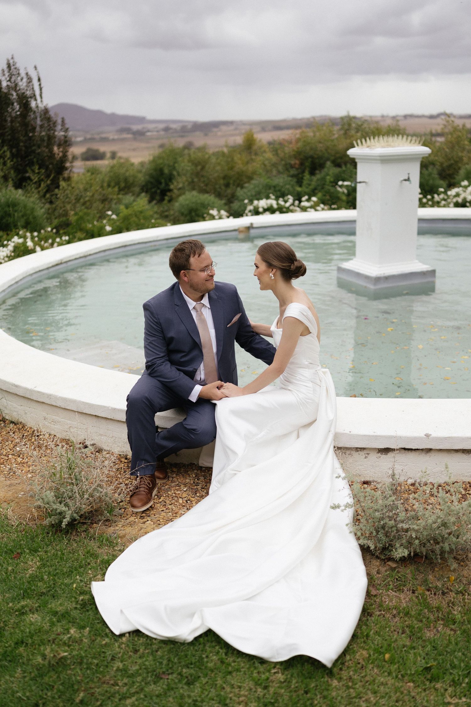 Wedding photographer Christene de Coning at Diamant Estate in Paarl with Deon Meiring and Masch dresses