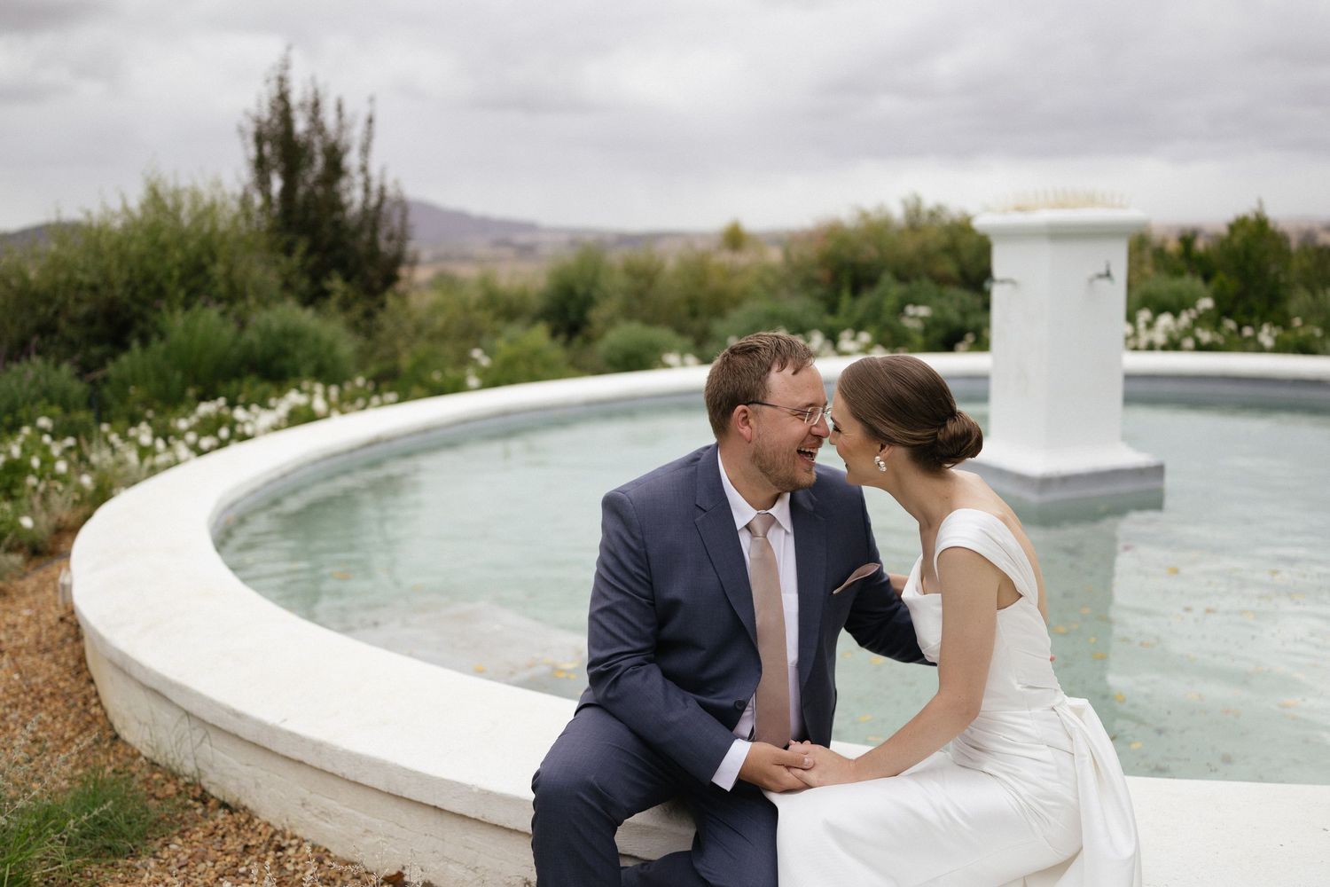 Wedding photographer Christene de Coning at Diamant Estate in Paarl with Deon Meiring and Masch dresses