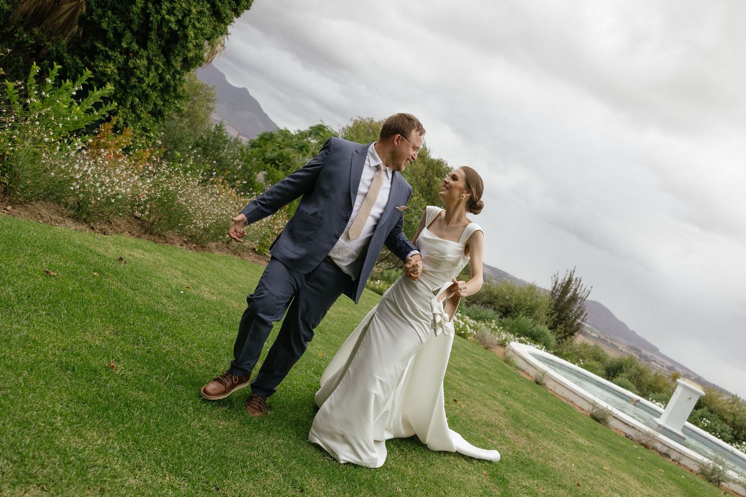 Wedding photographer Christene de Coning at Diamant Estate in Paarl with Deon Meiring and Masch dresses
