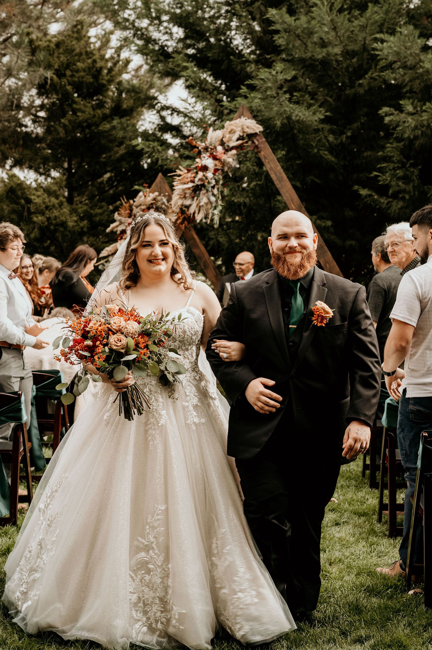 autumn rustic wedding ceremony in October