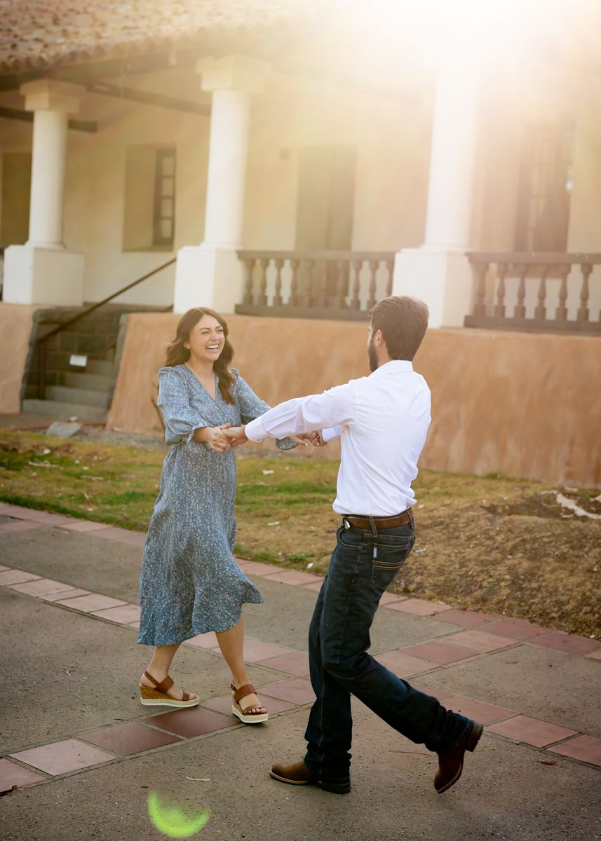 Downtown San Luis Obispo Engagement Photos near the Mission in SLO