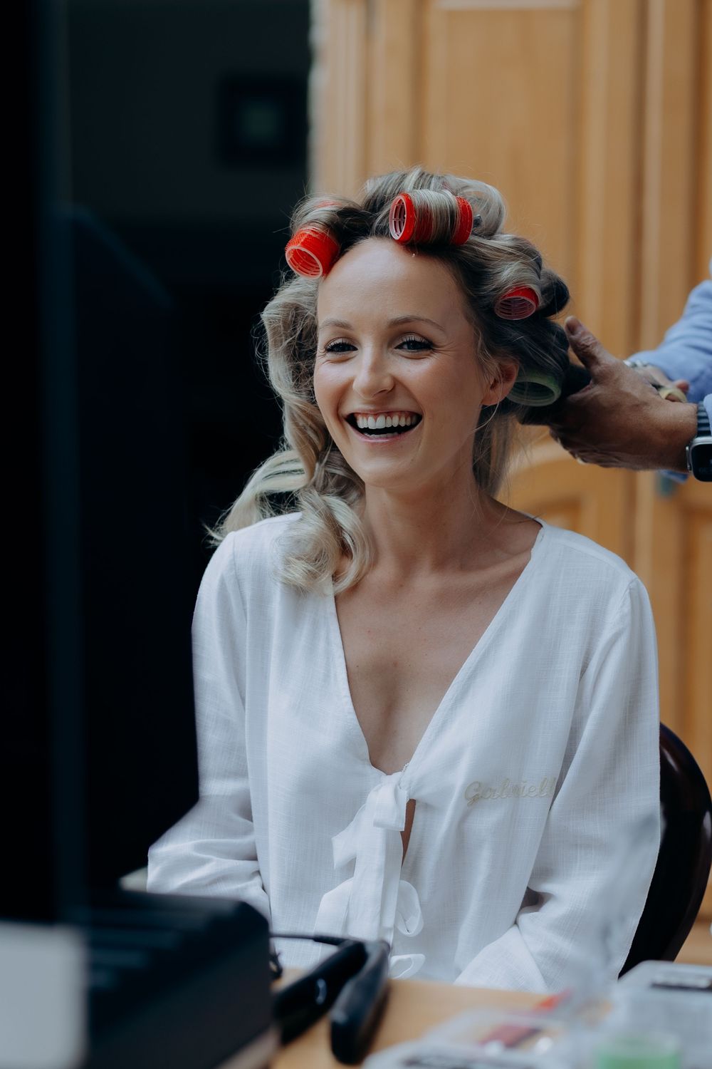 Relaxed wedding portraits at UK countryside wedding venue in the Cotswolds.