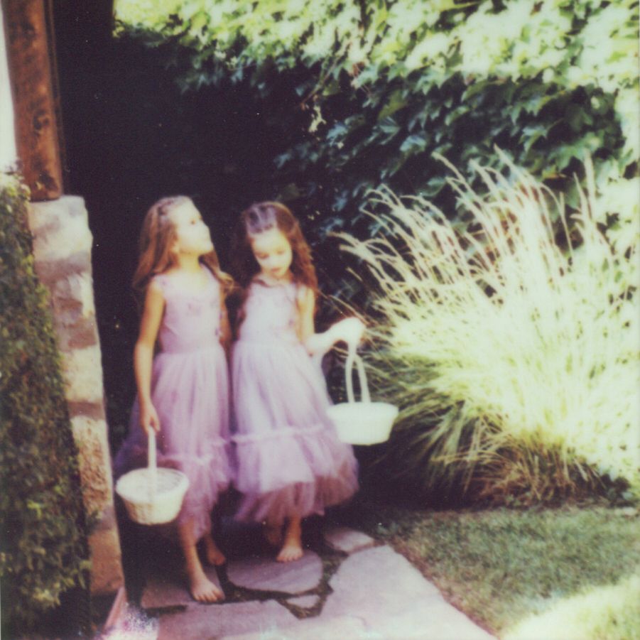 flower girls taken on SX-70 polaroid wedding film camera photo