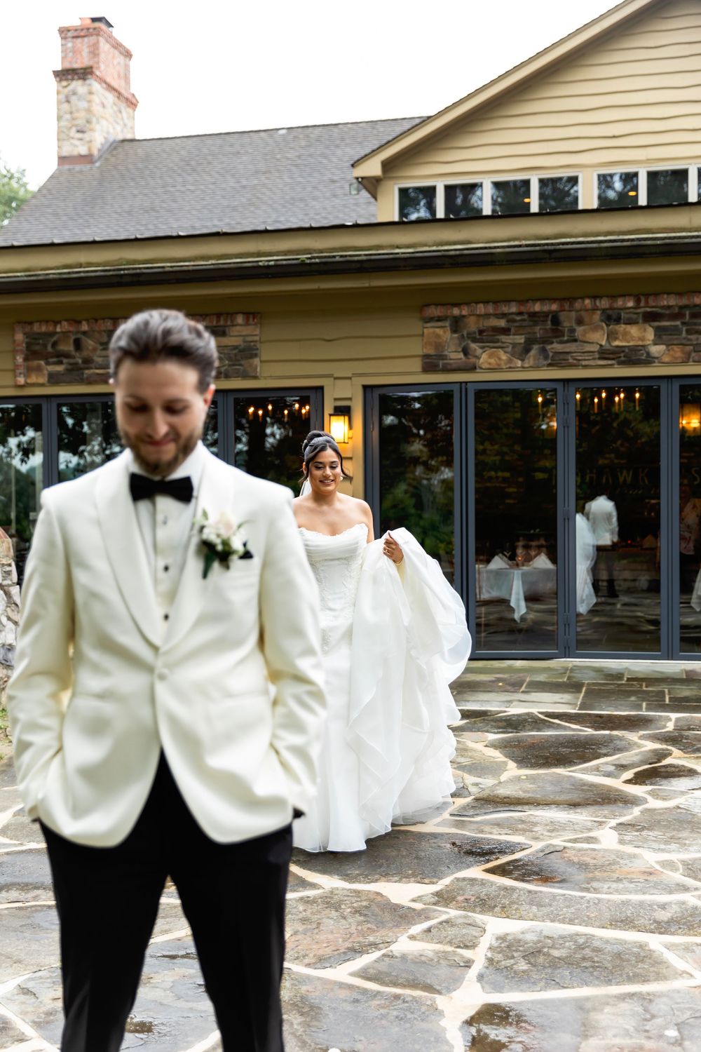 A first look moment at a Sparta, NJ wedding NJ photographer