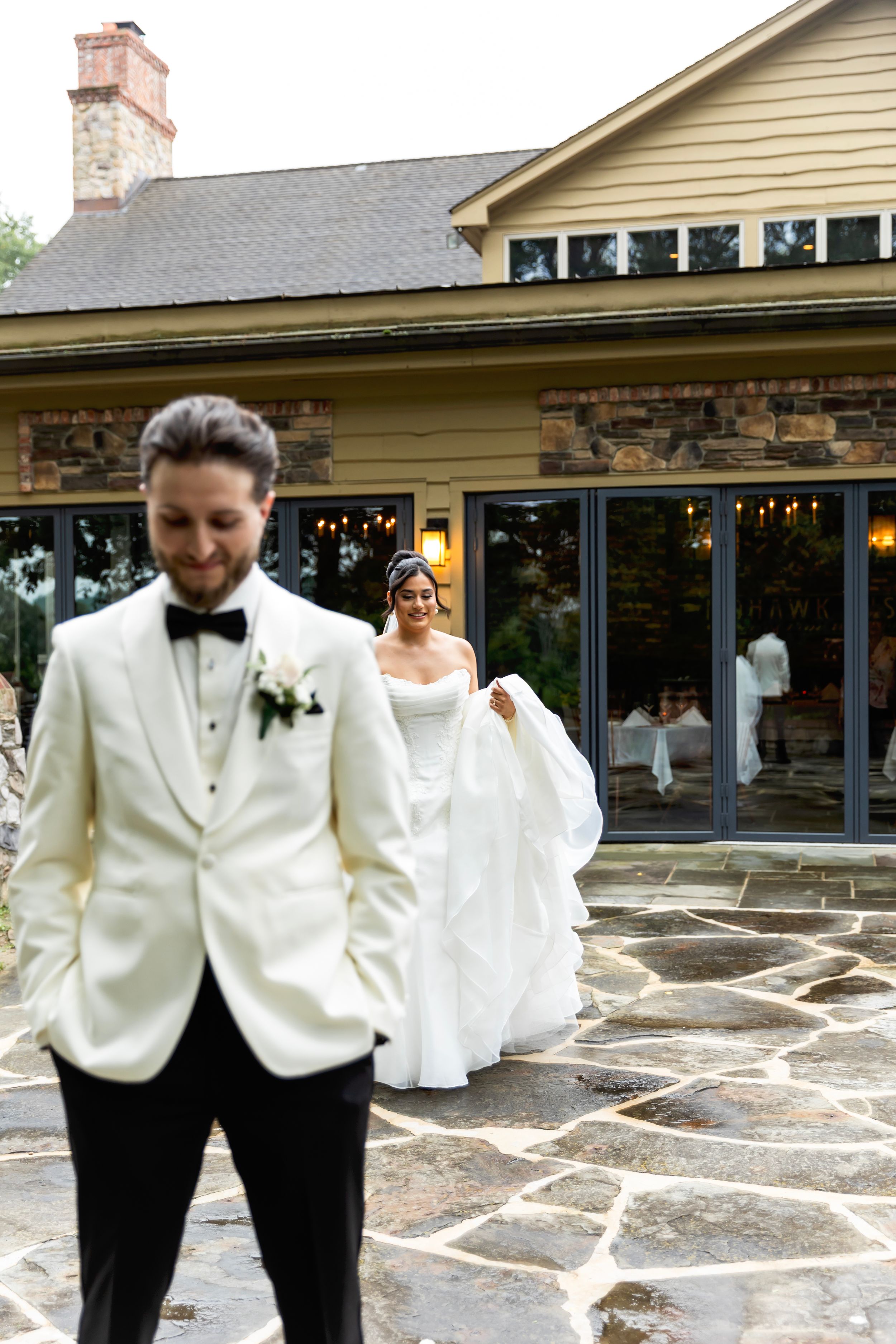 A first look moment at a Sparta, NJ wedding NJ photographer