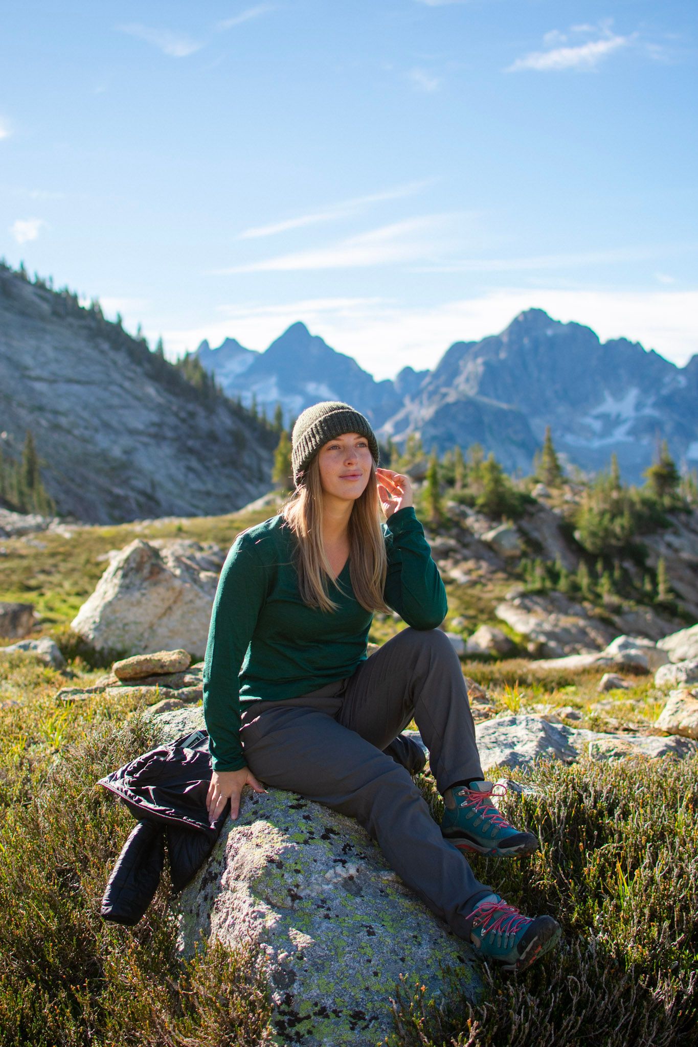 women on top of a mountain