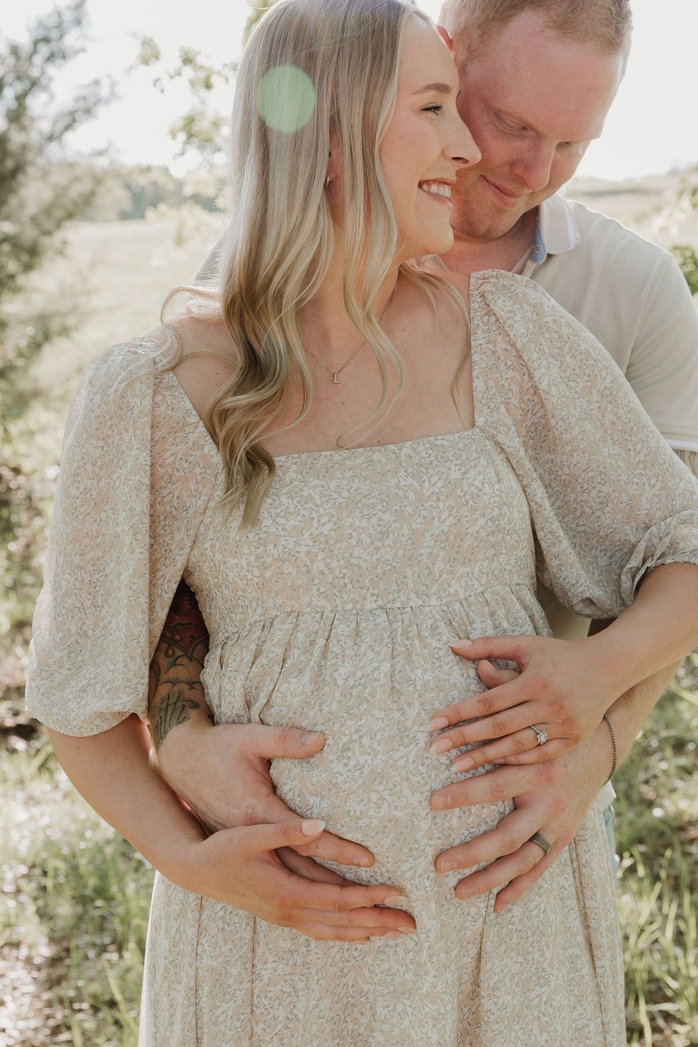 Glowing Golden Hour Maternity Session taken in Mineola Texas