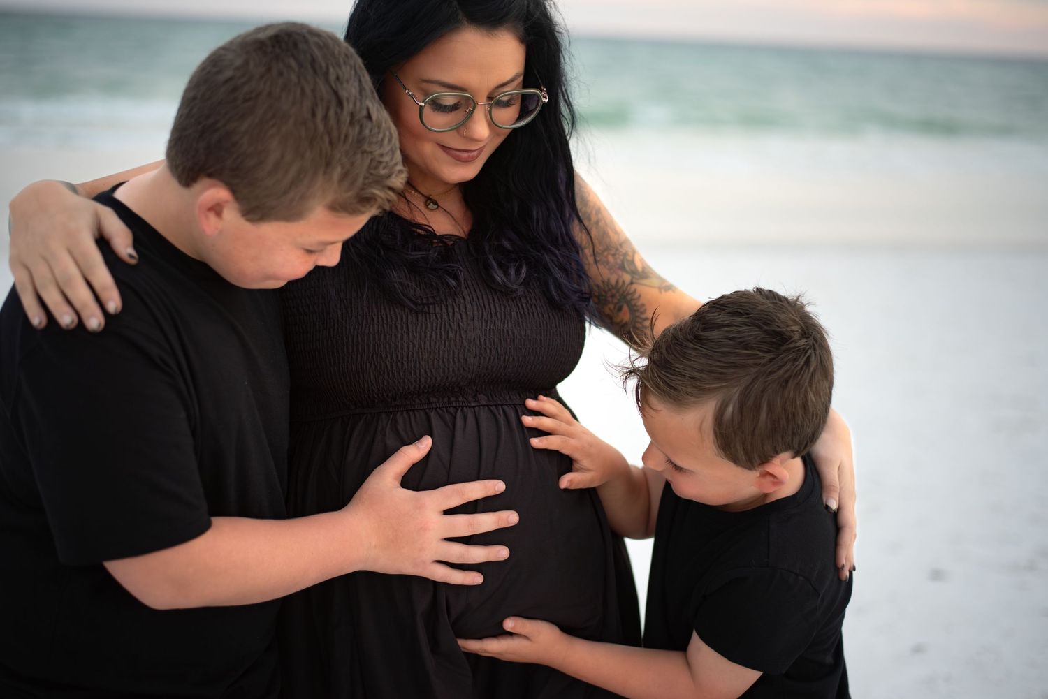 Baby boy on the way Navarre beach Florida. Gonna be big brothers! went to thai hut garden 2 after.