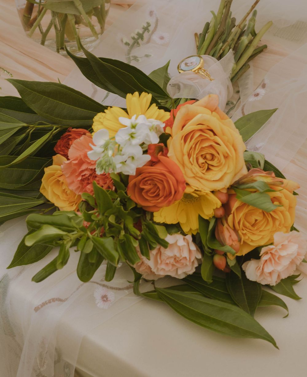 Bright bridal bouquet on wedding on Canada border, Northern Idaho