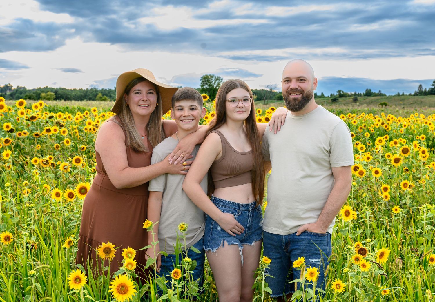 famille au tournesol