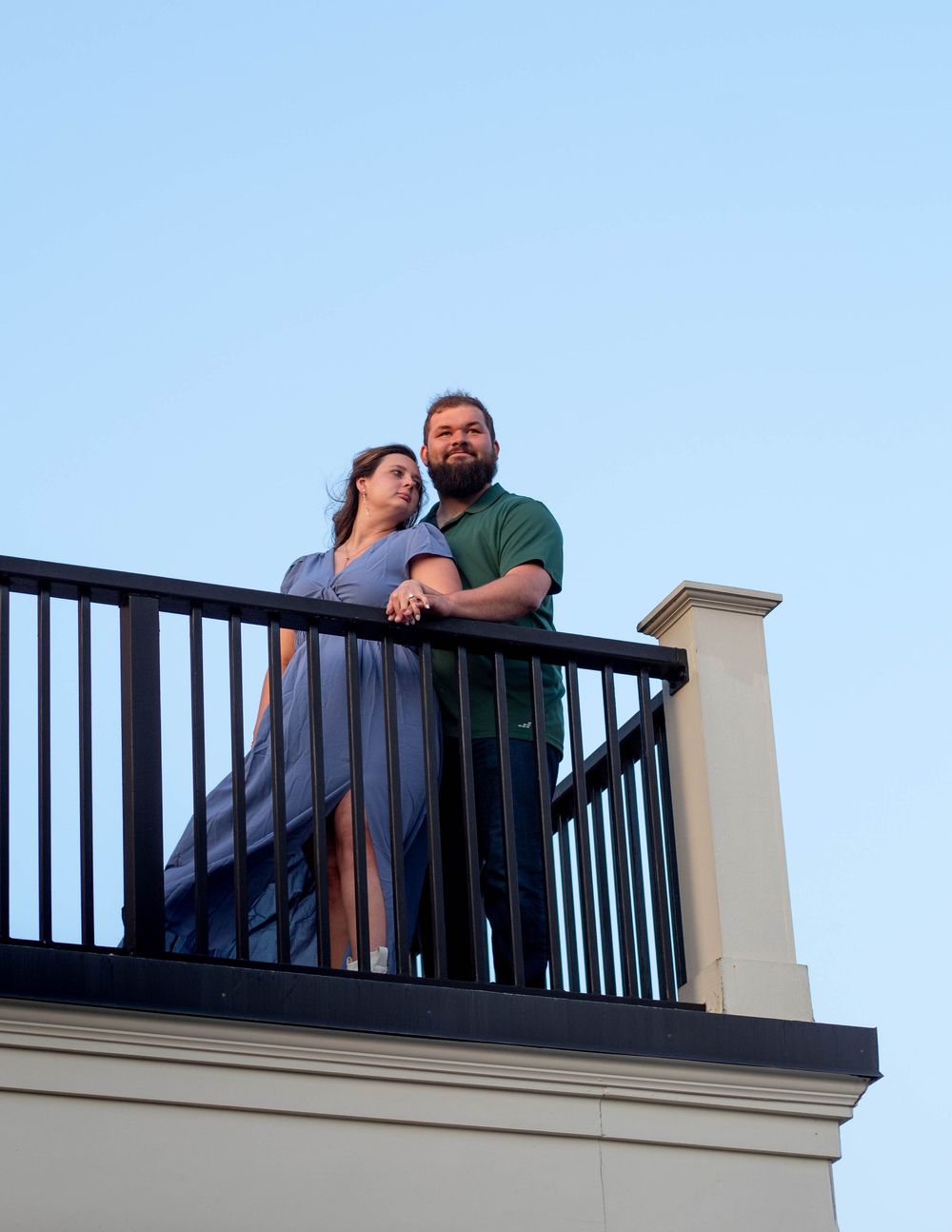 Couple smiling together during an authentic engagement session with Tay Portraits Chattanooga best photographer