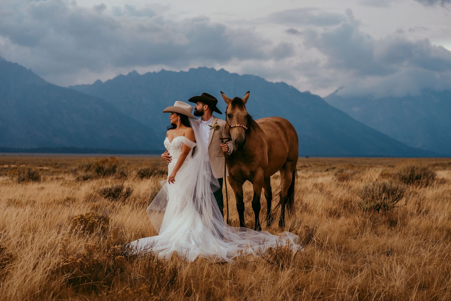 Elegant outdoor wedding ceremony at upscale mountain resort