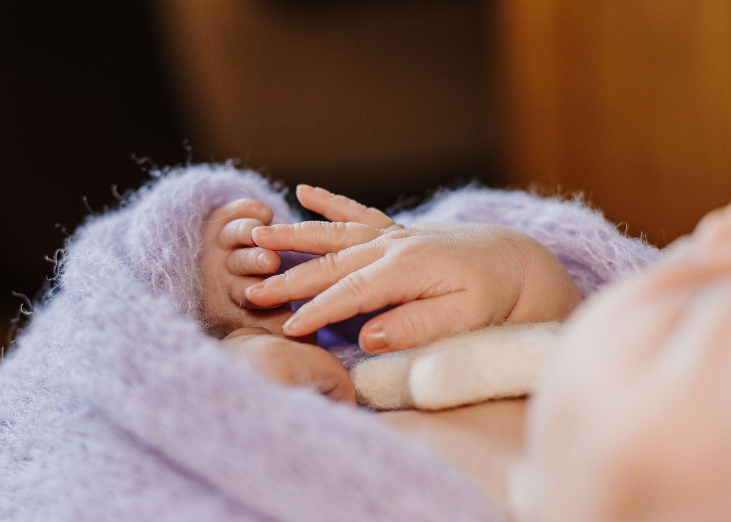 Detailed hand and feet shot of a newborn baby during a newborn shoot in South Yorkshire.