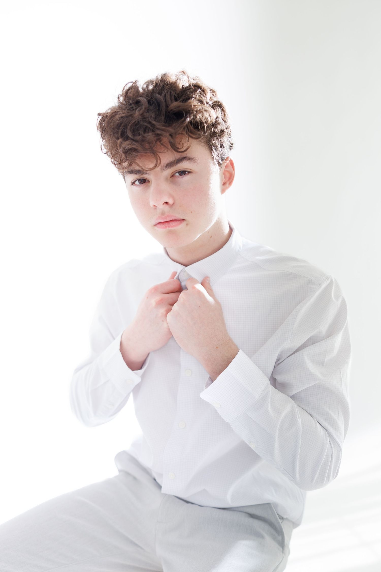 Senior headshot in the photo studio.