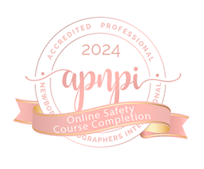 Pink and rose gold APNPI online safety course completion certification badge for 2024.