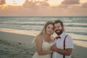 Wedding couple on the beach.