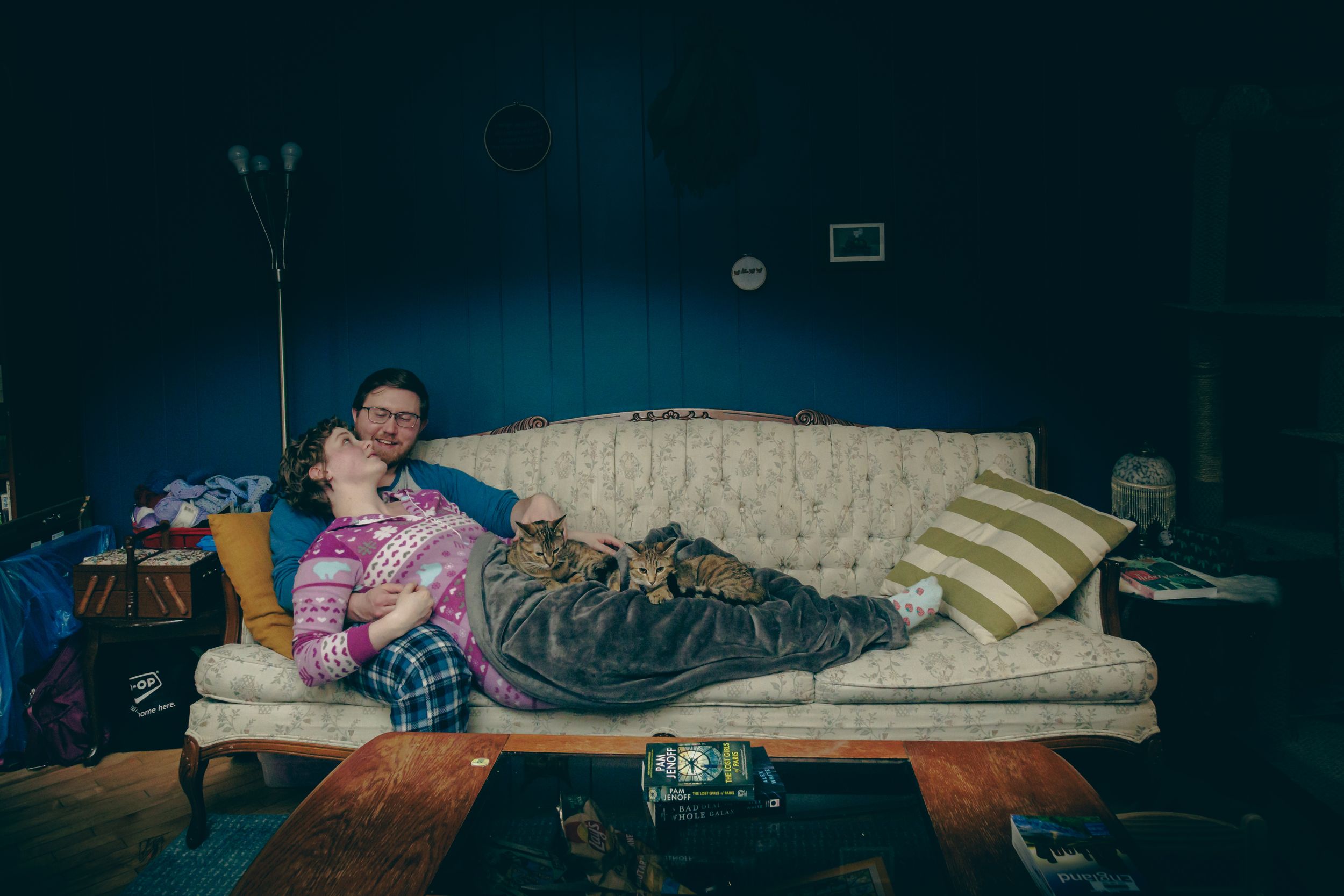 Couple on the couch.