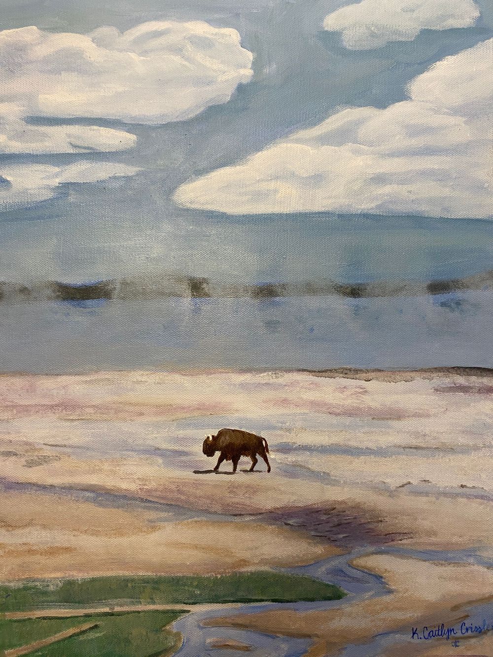 painting of a bison
