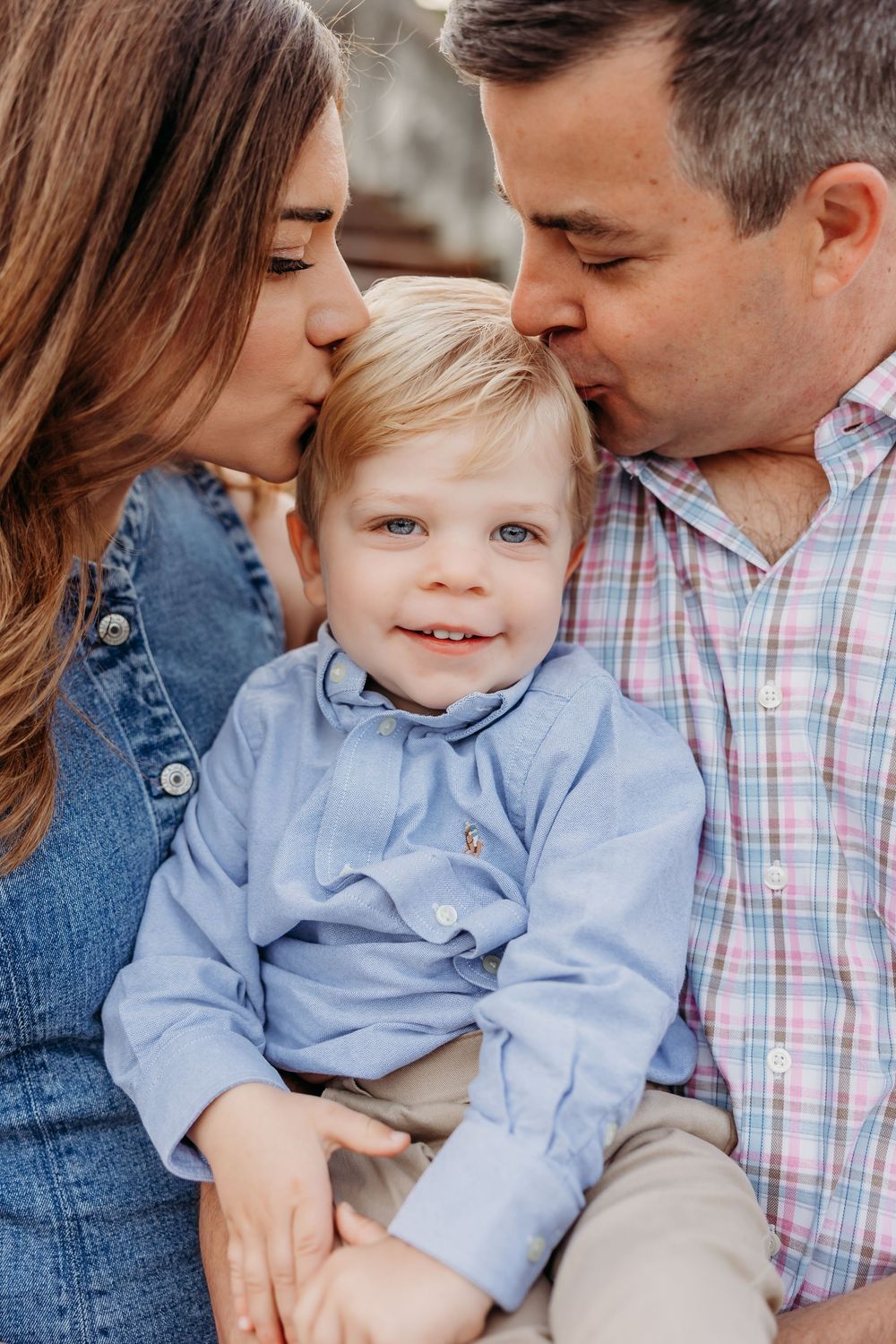 Family of 3 at Ault Park. Cincinnati, Northern Kentucky, and Chicago Portrait Photographer.