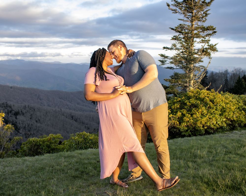 couple photoshoot engagement Asheville Family Maternity