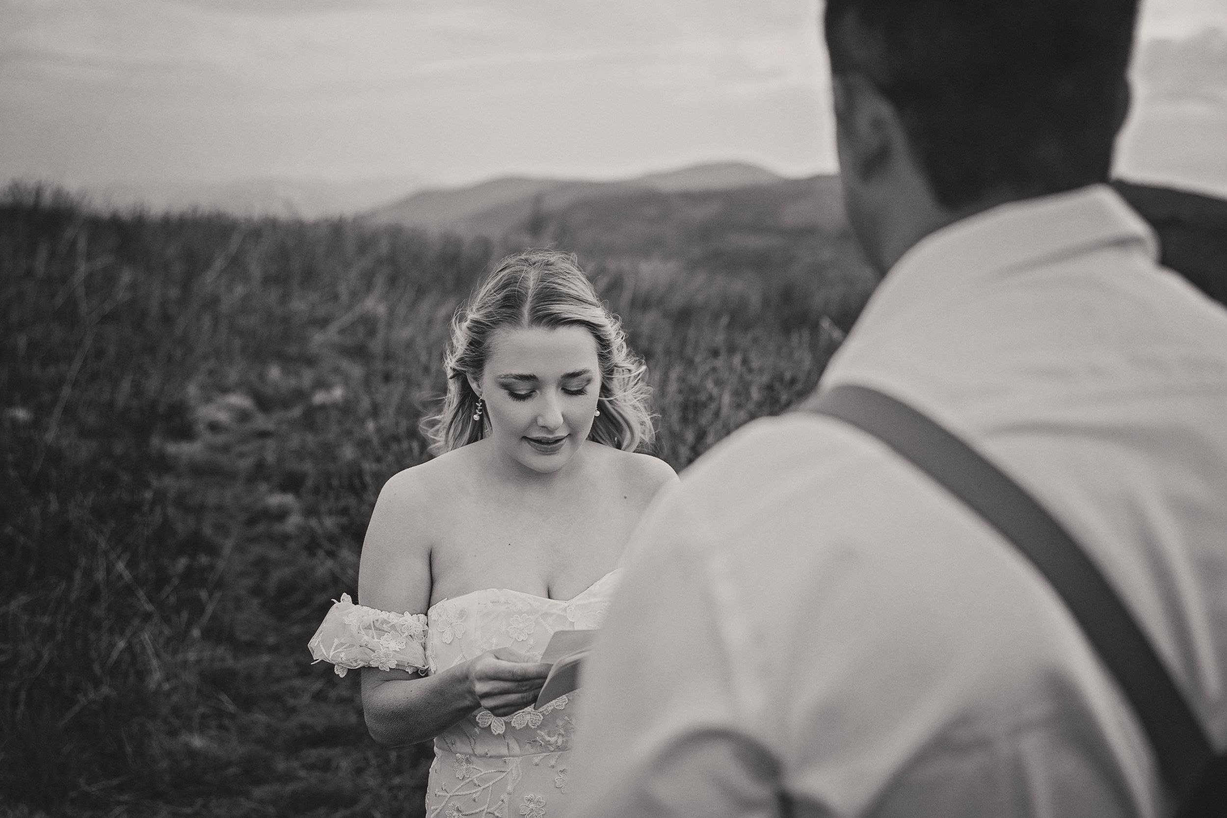 Asheville, North Carolina mountain elopement at Black Balsam Knob