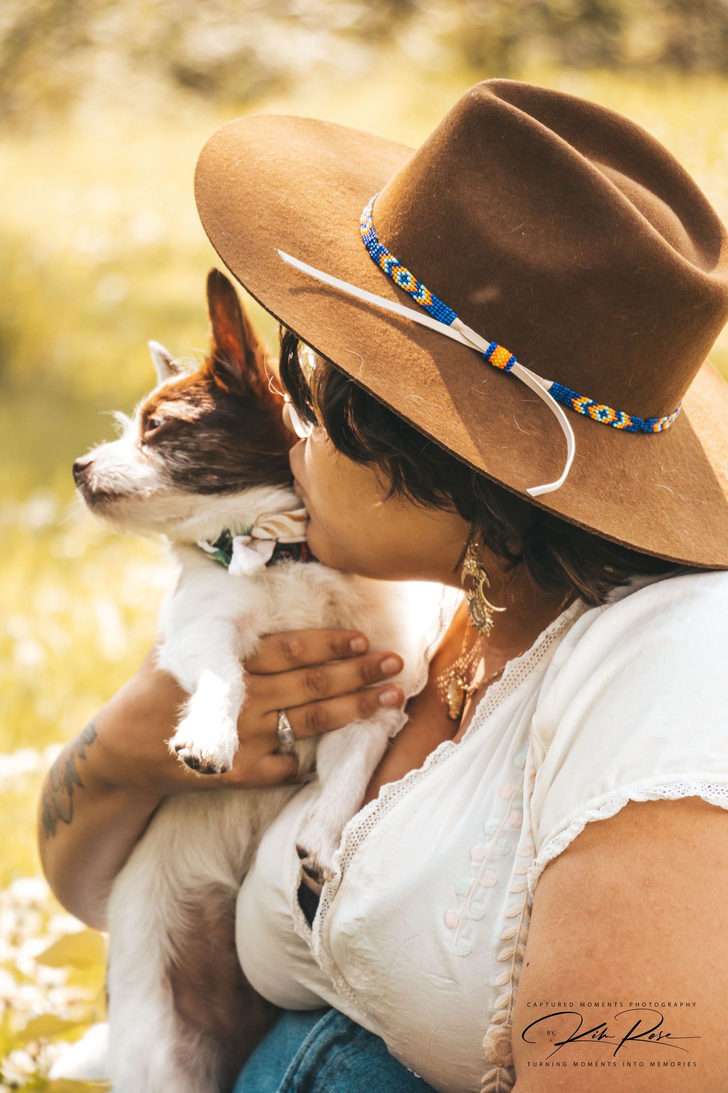 A woman and her trusty pup during a Captured Moments Photography - By Kim Rose session