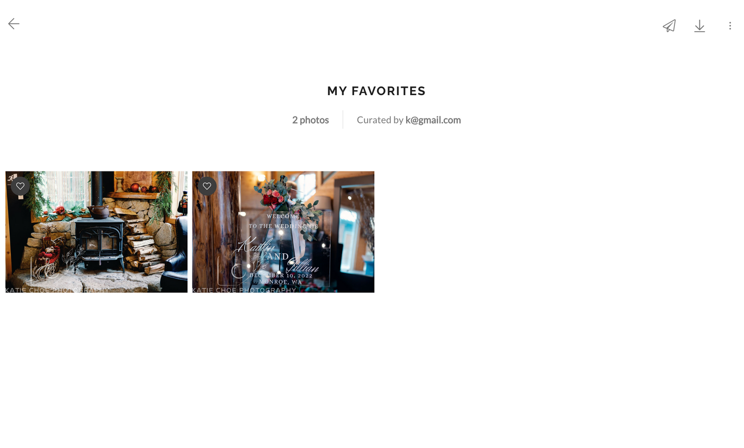 How to favorite images on Pixieset