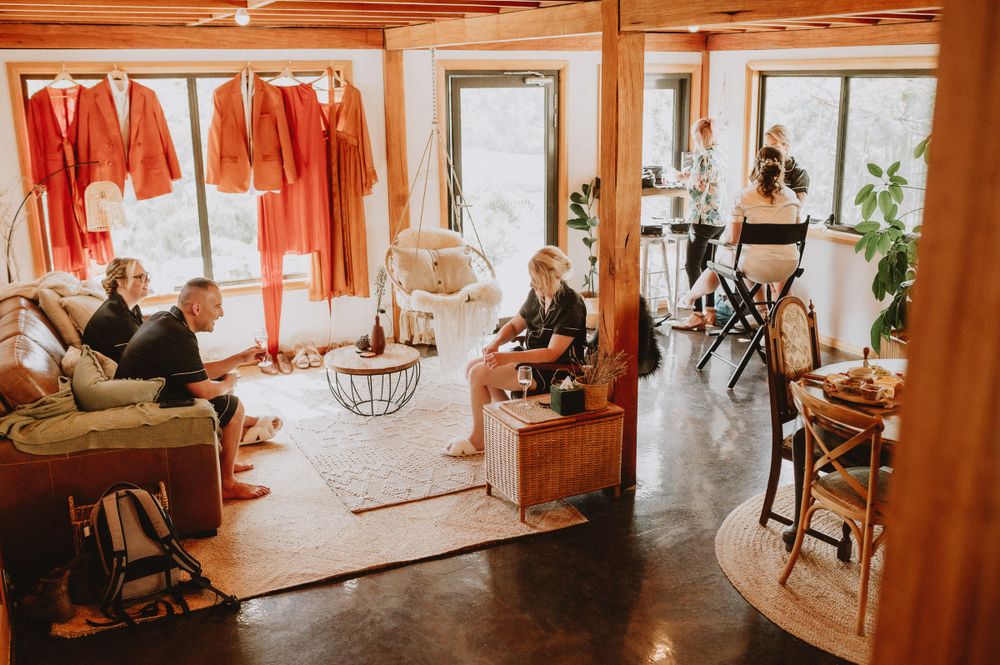 getting ready photos at Orchards Nest Huon Valley by Tasmanian wedding photographer Joss Jensen