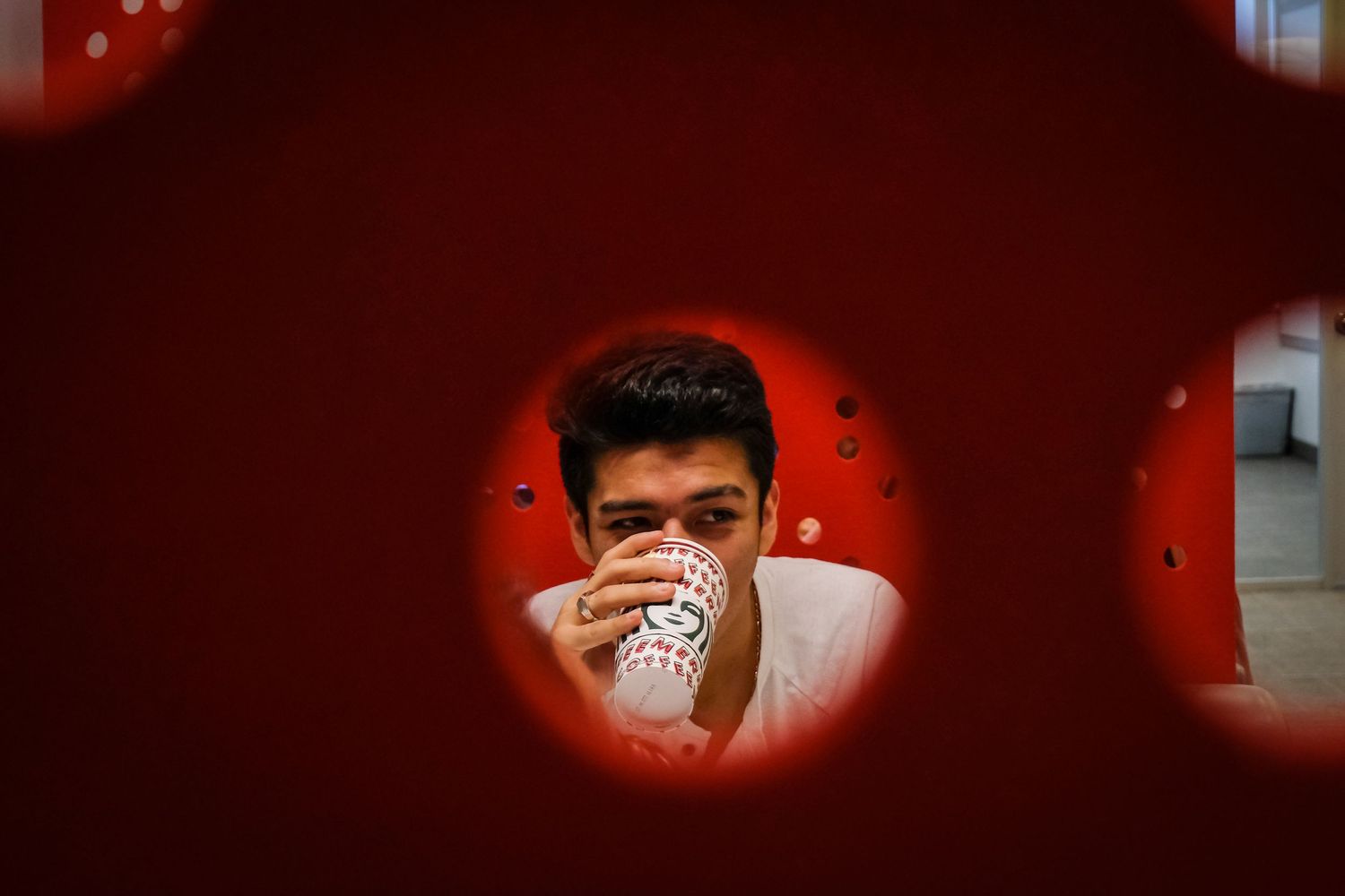 student drinking coffee at university HIGHER EDUCATION PHOTOGRAPHER, UNIVERSITY PHOTOGRAPHER