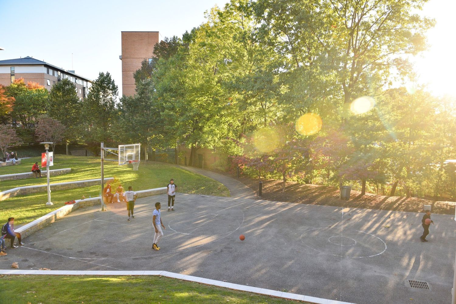 St. John's University at sunset basketball court HIGHER EDUCATION PHOTOGRAPHER, UNIVERSITY PHOTOGRAPHER