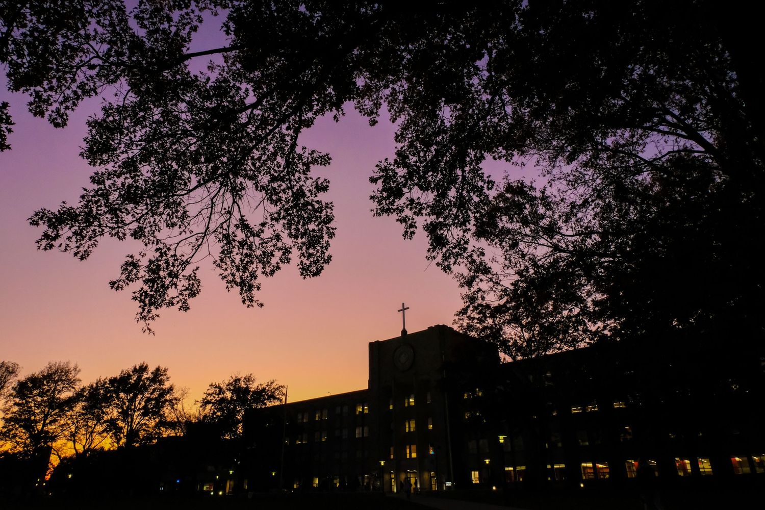 St. John's University at night HIGHER EDUCATION PHOTOGRAPHER, UNIVERSITY PHOTOGRAPHER