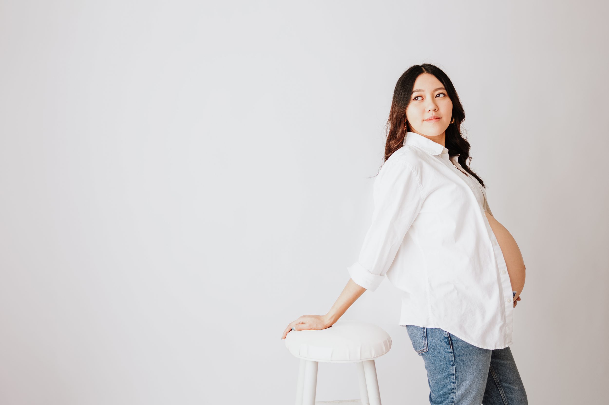 Maternity studio session in Davison Michigan