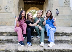 Nursing students celebrate finishing their degree from Westmont College in Santa Barbara