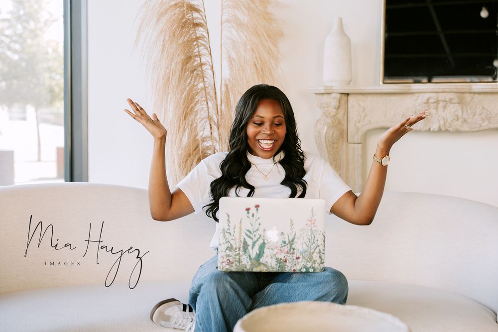 Candid lifestyle photos showing joyful poses and expressions in a bright modern interior setting.