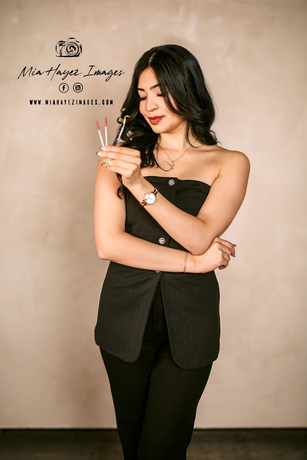 Artistic black and white fashion photography series with dramatic poses against neutral background.