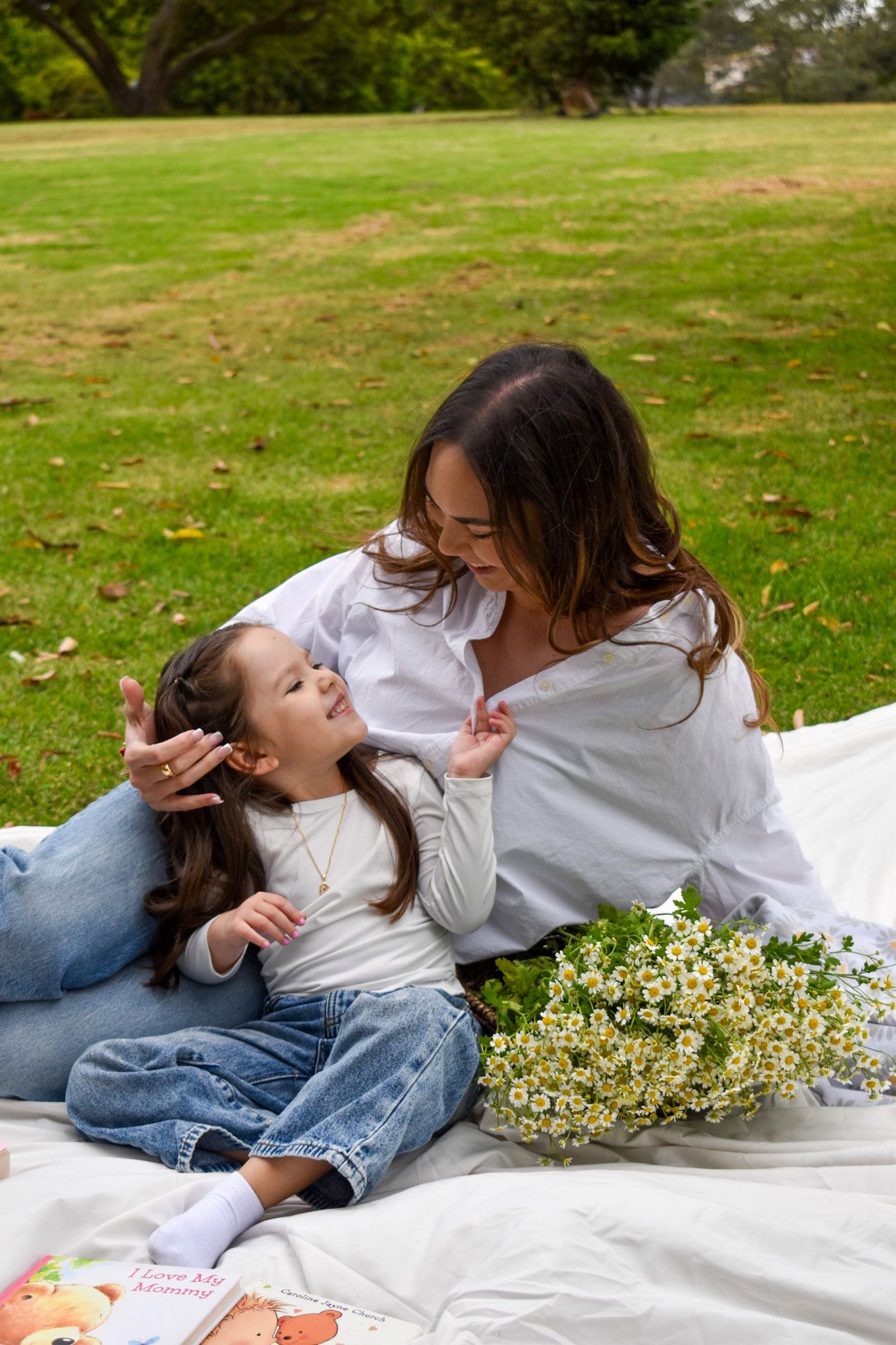 mom and child looking at each other lovingly