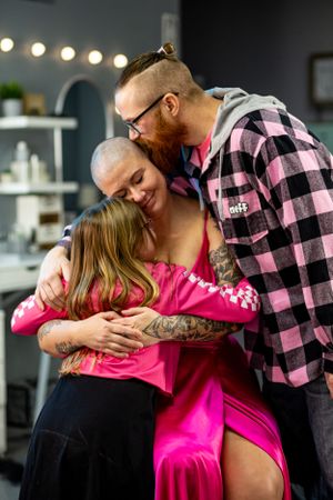 Moving image of a family supporting the mother battling cancer.
