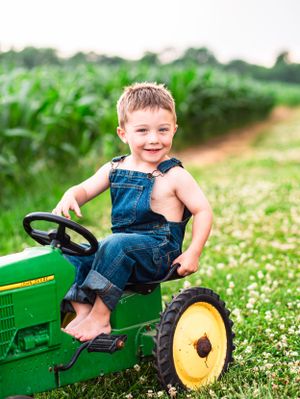 Standard session boy with tractor turns four.