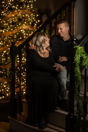 In home christmas family session.