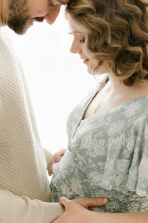 Couple's maternity session at the studio in CT | Maternity Photographer.