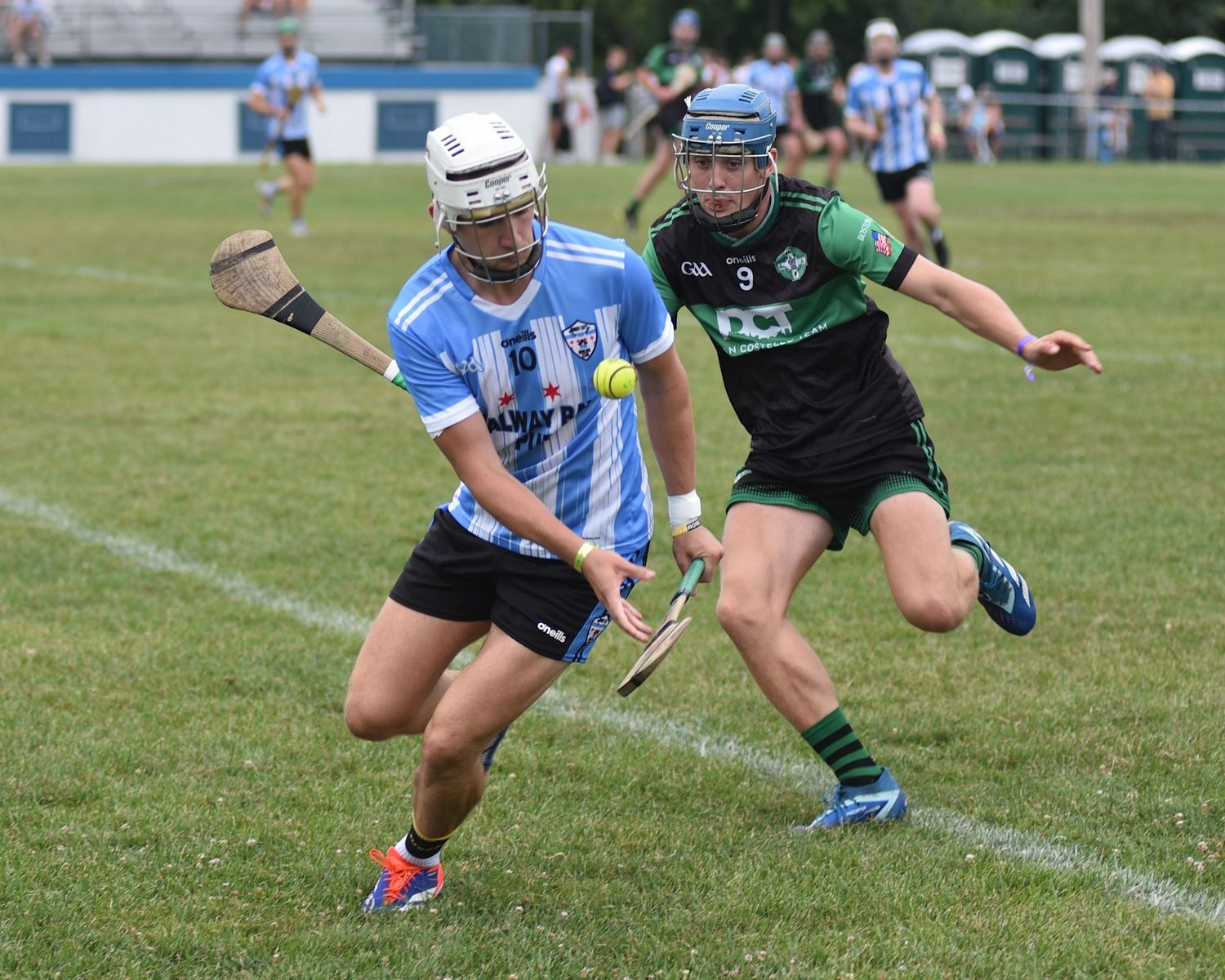 Photograph of Windy City and Father Tom Burkes Hurling Players at Gaelic Park in Chicago by William Wayland