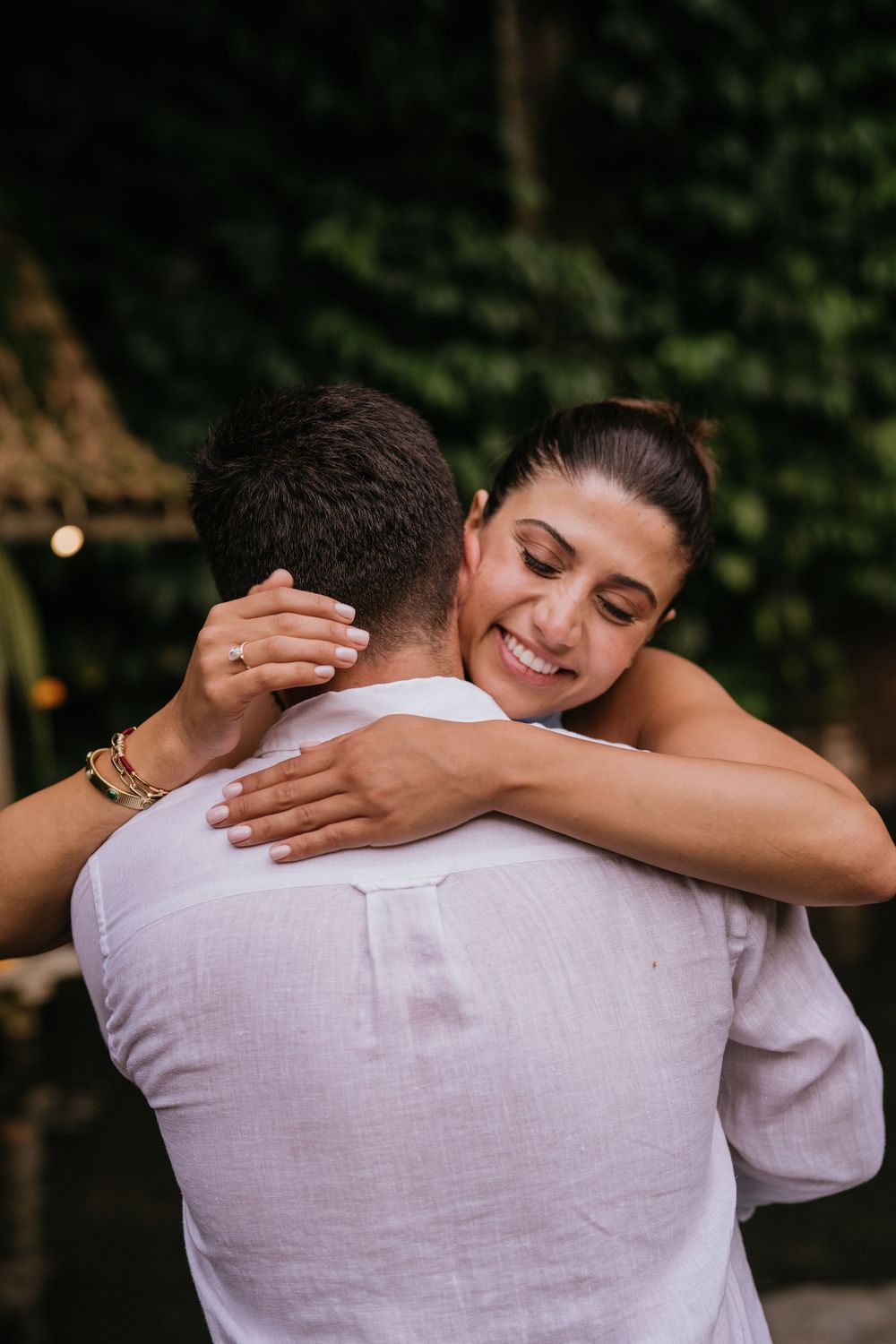 Secret proposal at Bambu Indah Ubud surrounded by bamboo architecture and tropical greenery