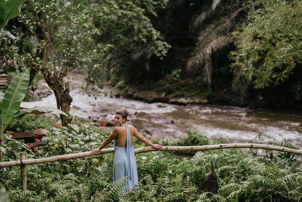 Secret proposal at Bambu Indah Ubud surrounded by bamboo architecture and tropical greenery
