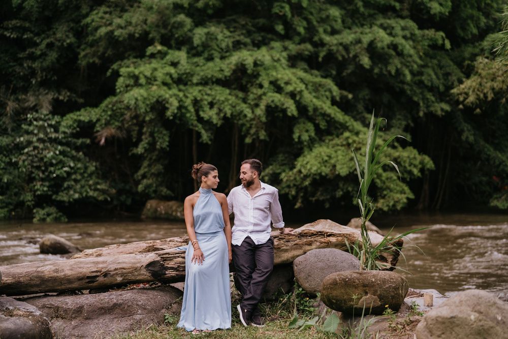 Secret proposal at Bambu Indah Ubud surrounded by bamboo architecture and tropical greenery