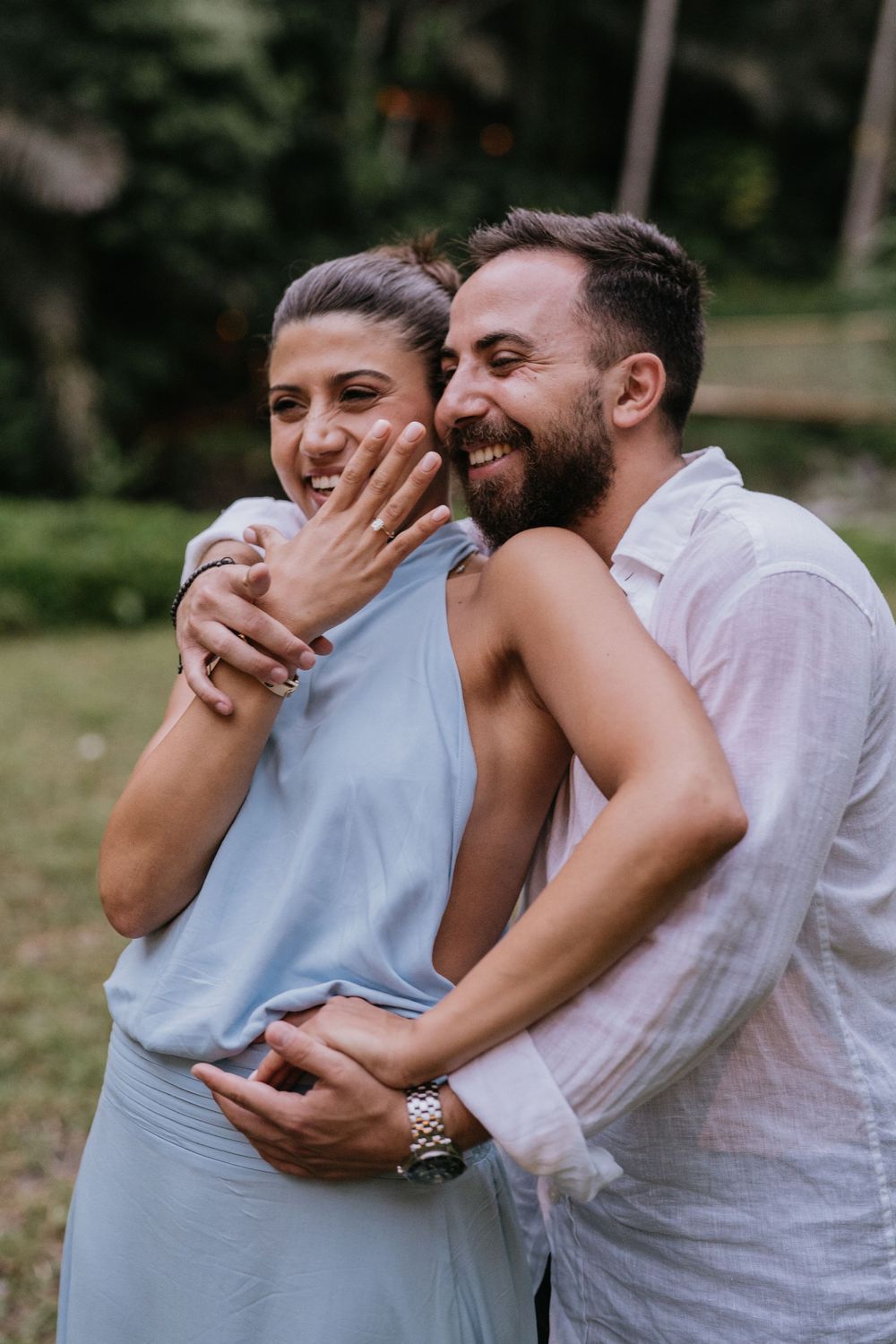 Secret proposal at Bambu Indah Ubud surrounded by bamboo architecture and tropical greenery