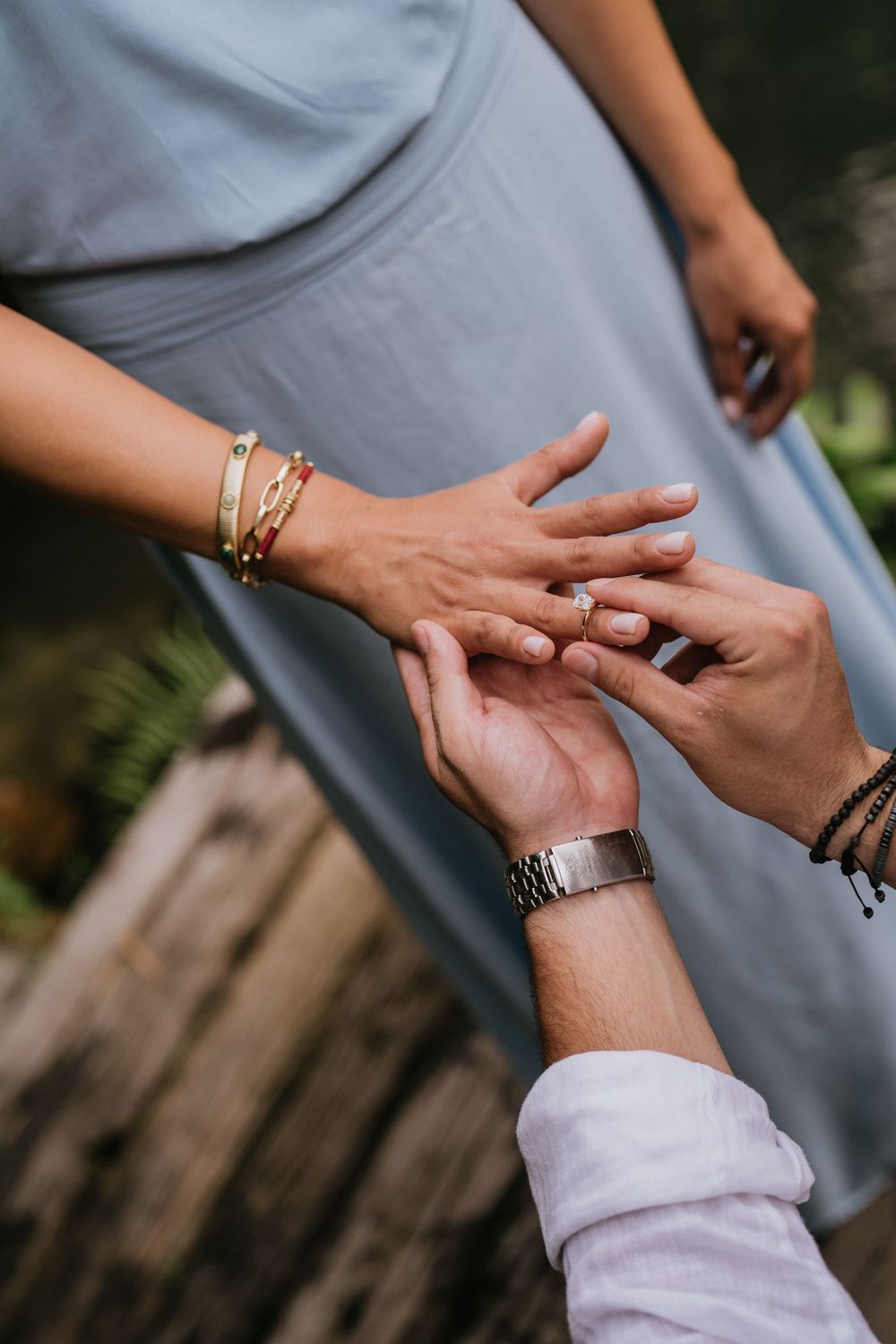 Professional Bali proposal photography at Bambu Indah resort.