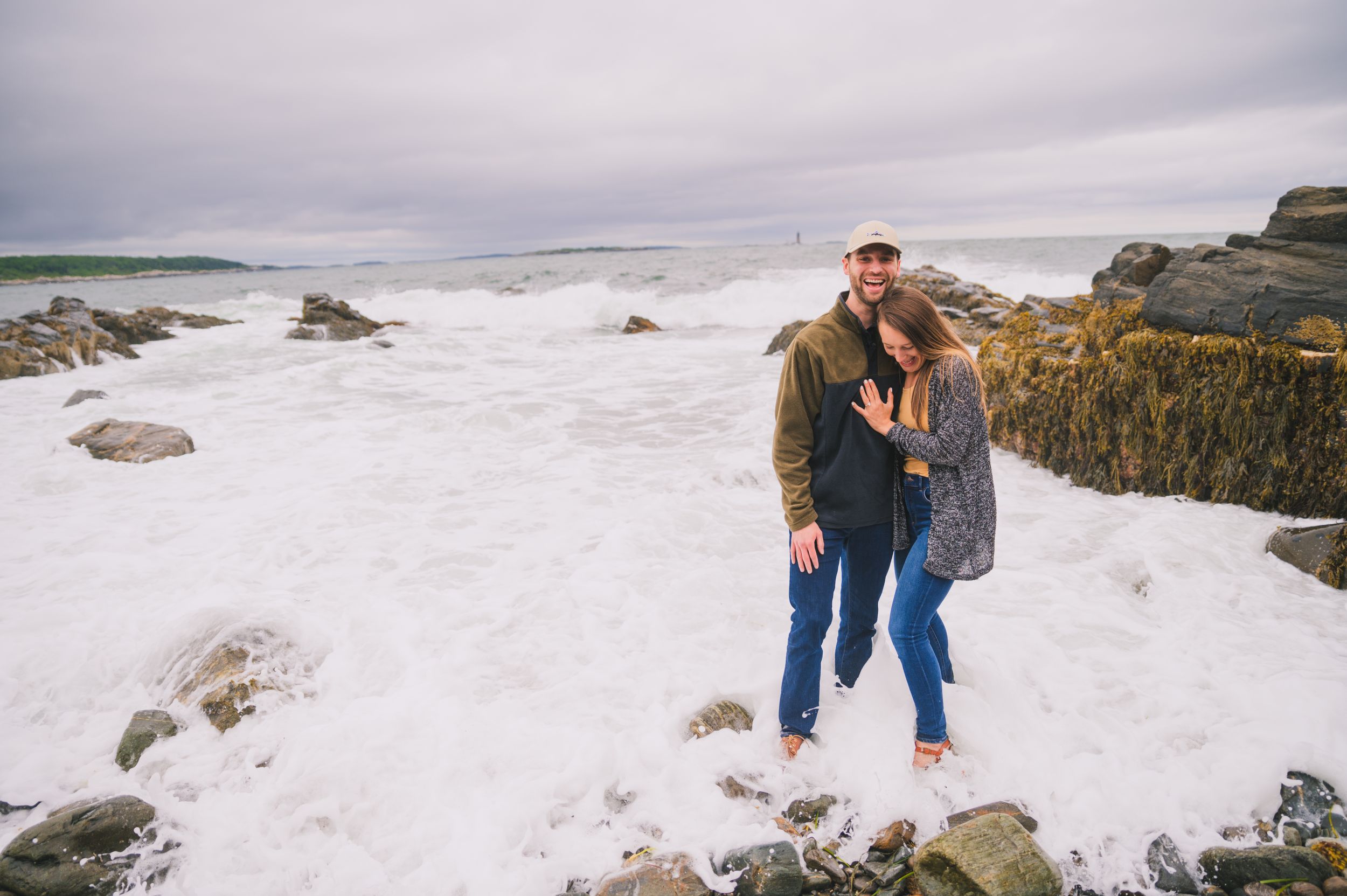 Couple in Ocean at Portland Maine
