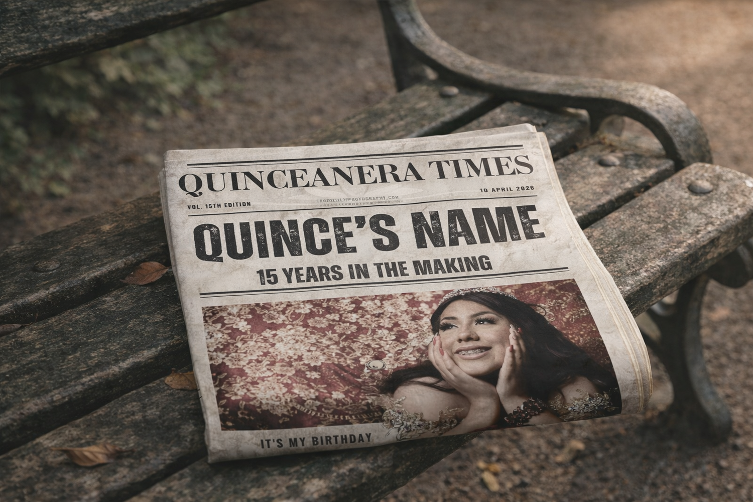 DIY Quinceañera Save the Date with horse photos in North Texas featuring western Quince portraits and beautiful Golden Hour scenery
