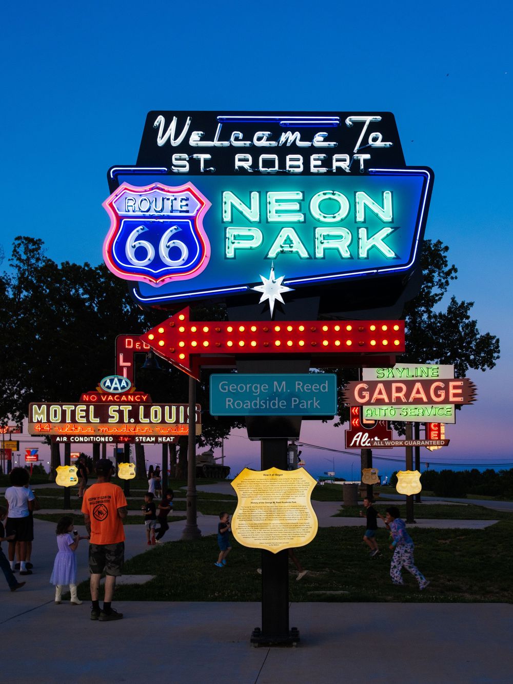 Route 66 Neon Park. St. Robert, MO. June 12, 2026. David J. Manning.