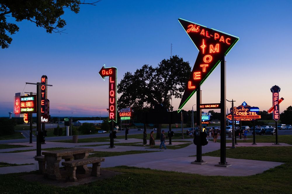 Route 66 Neon Park. St. Robert, MO. June 12, 2026. David J. Manning.